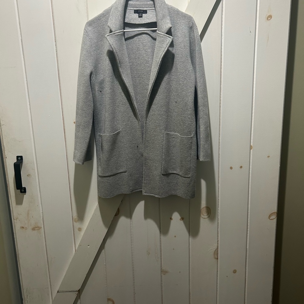 J. Crew Gray Blazer Soft Wool-Blend Jacket